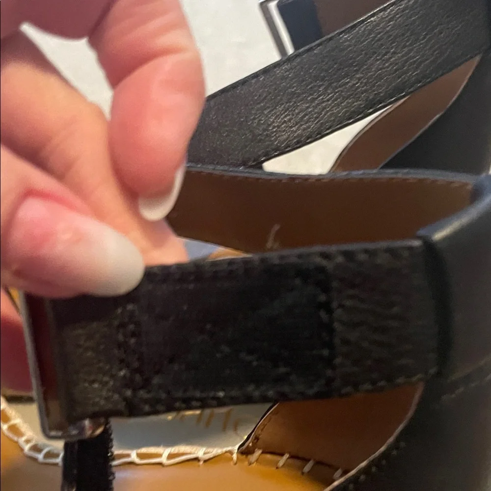 Franco Sarto Black Espadrille Wedge Sandals - Picture 6 of 13